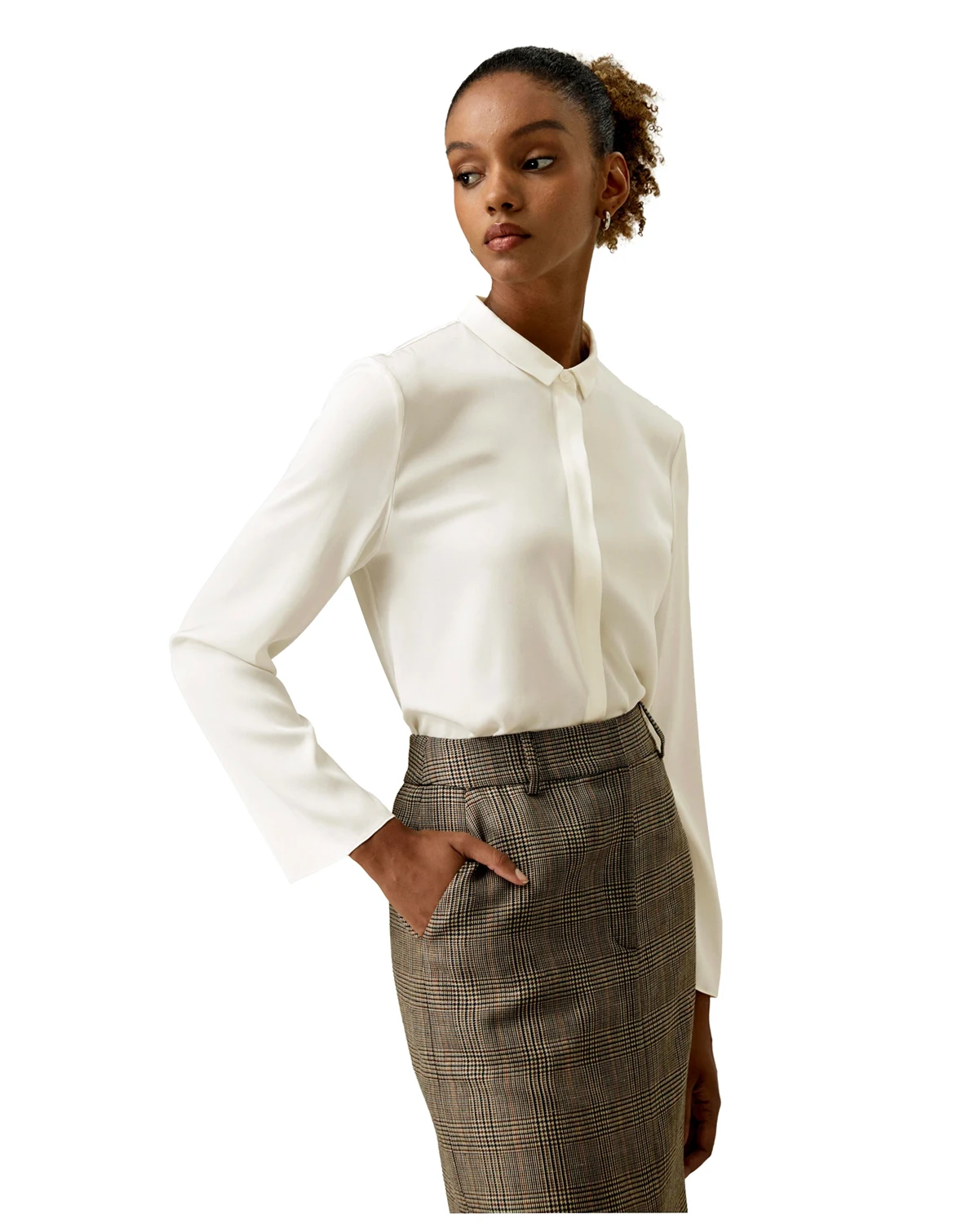 Women's Classic Collar Silk Shirt