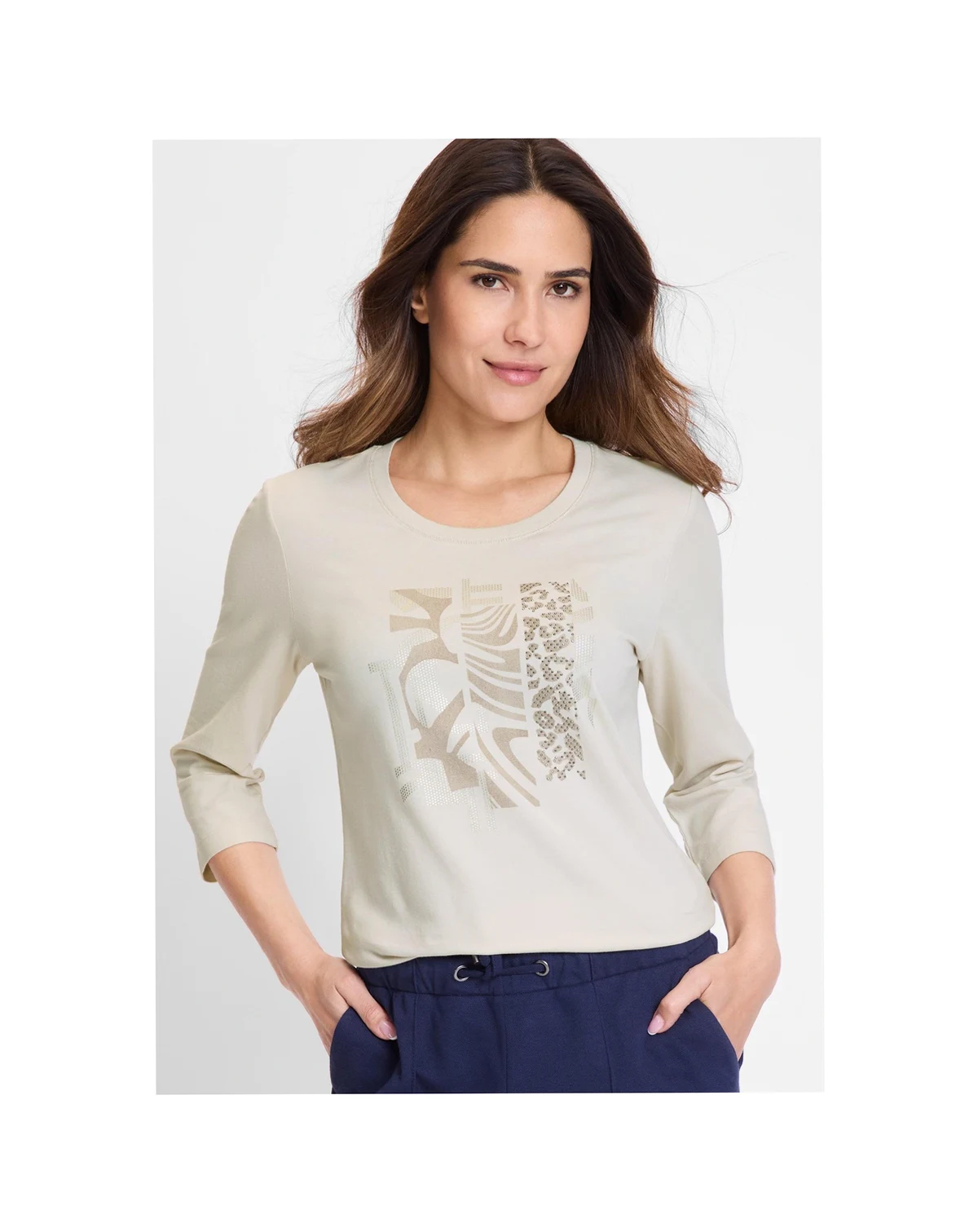 Embellished Placement Print T-Shirt
