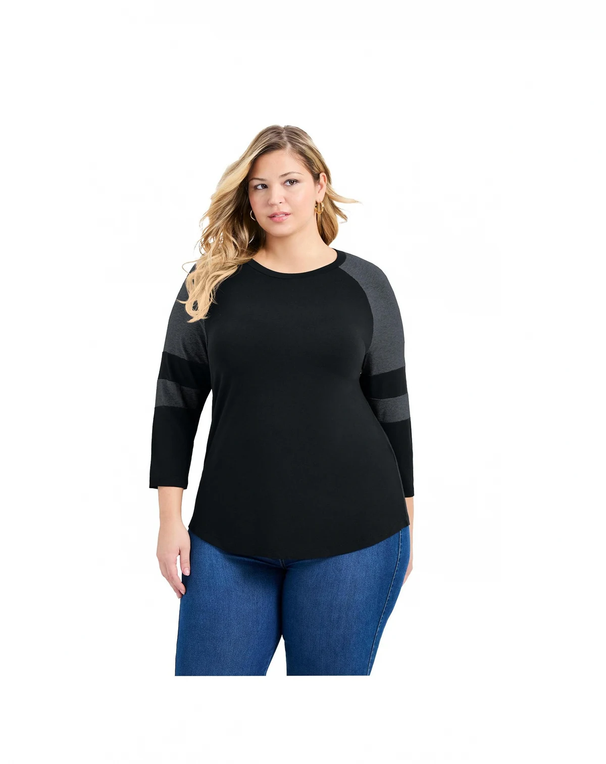 Women's Splice Sleeve Color Top