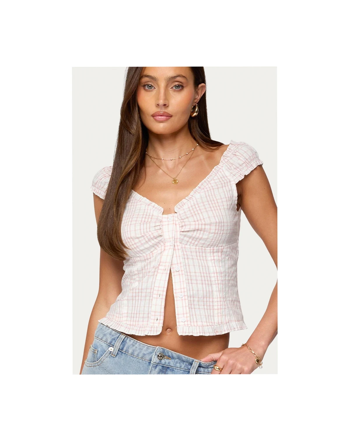 Women's Dolsy Plaid Button Up Top