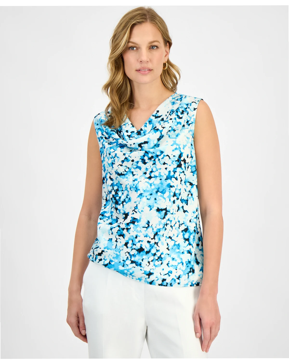 Women's Cowlneck Sleeveless Top, Regular & Petite
