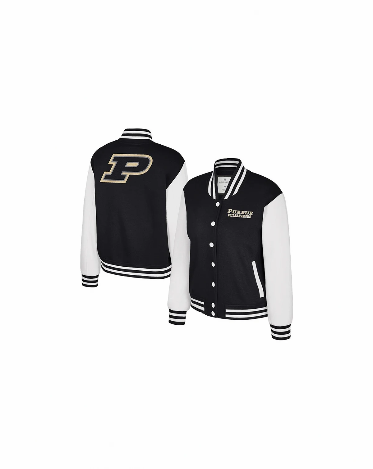 Women's Black Purdue Boilermakers French Baguette Full Snap Fleece Jacket
