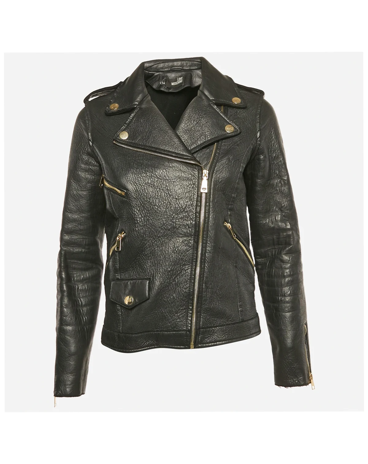 Women's Black Spider Web Print Leather Riders Jacket