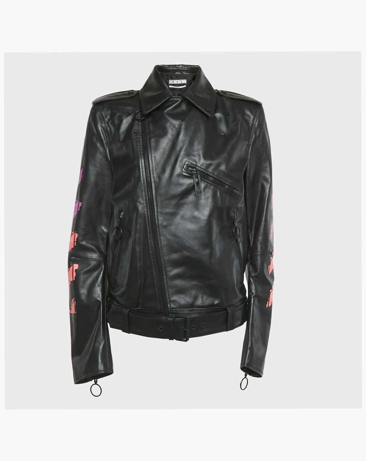 Women's Black Arrow Painted Leather Jacket