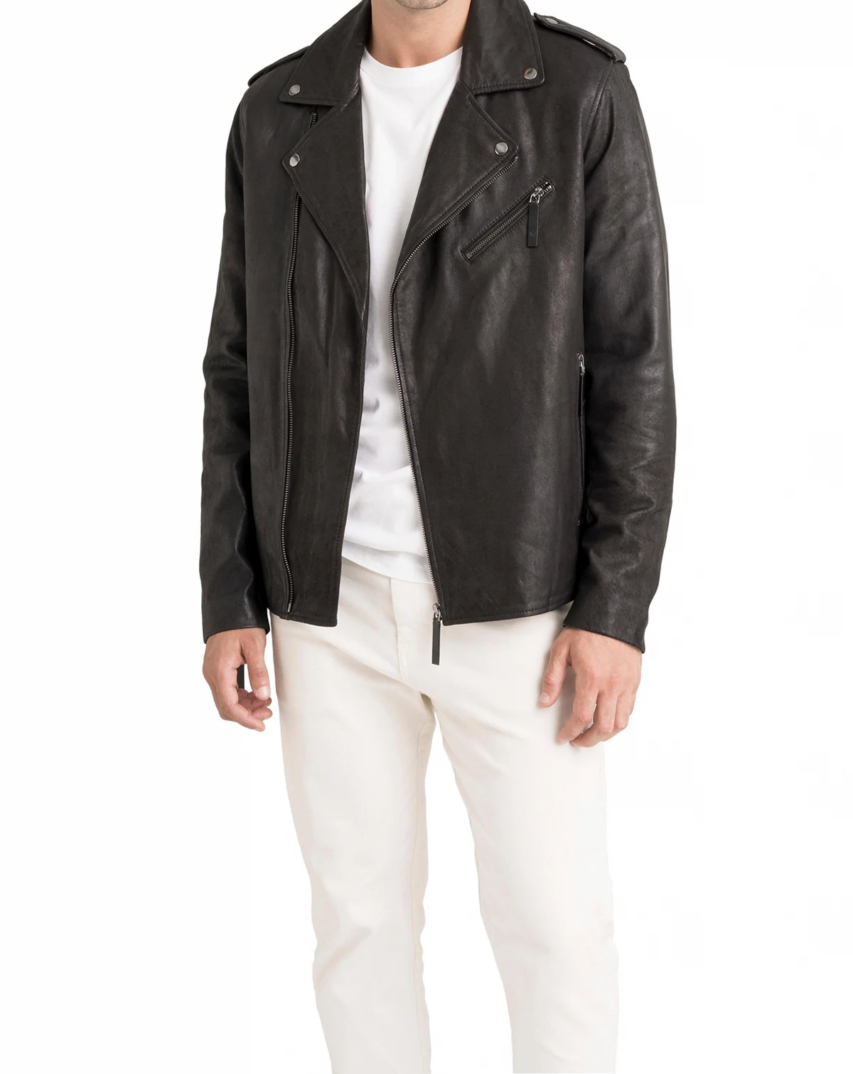 Women's Capri Leather Semi-Fitted Biker Jacket