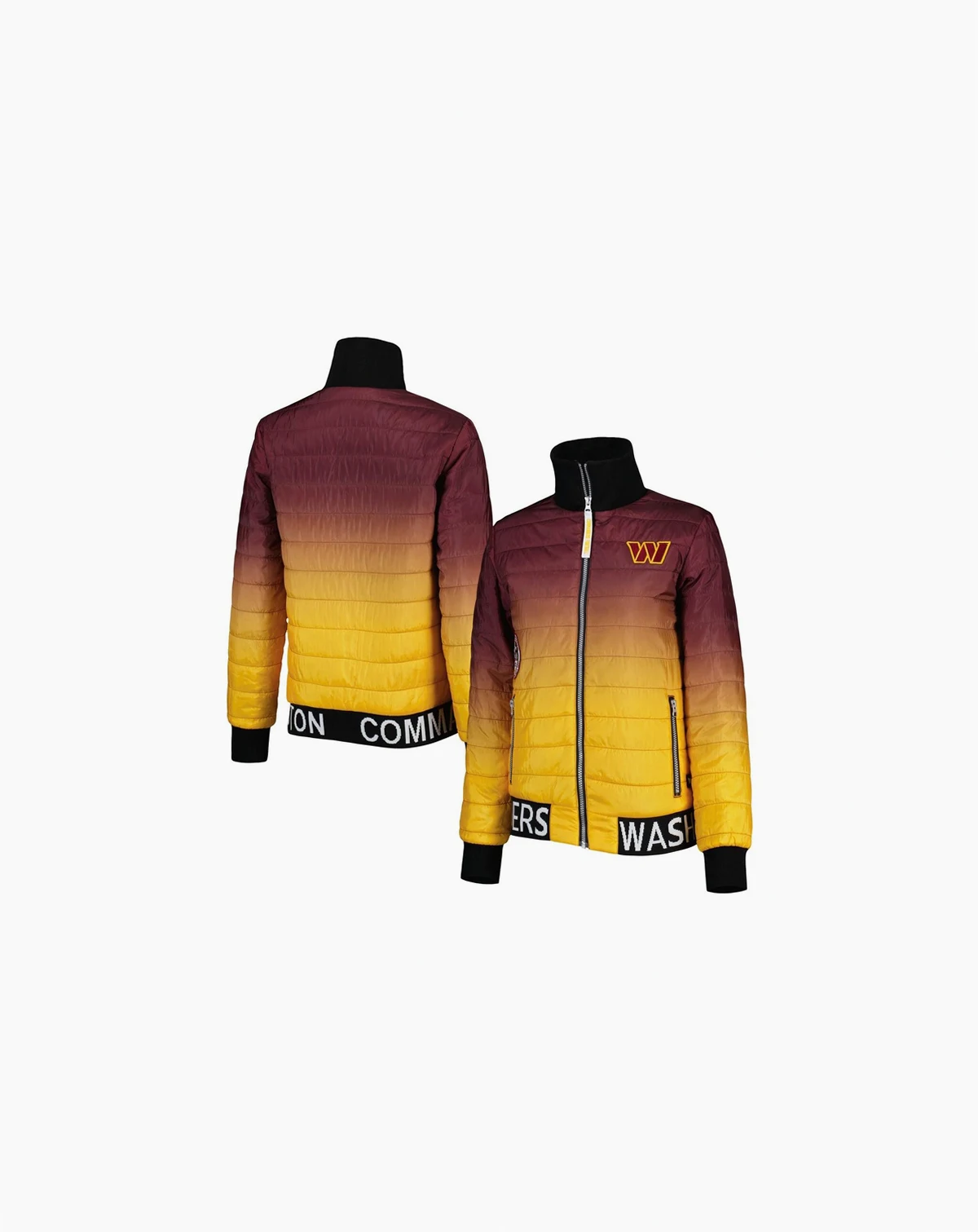Women's Burgundy/Gold Washington Commanders Color Block Full-Zip Puffer Jacket