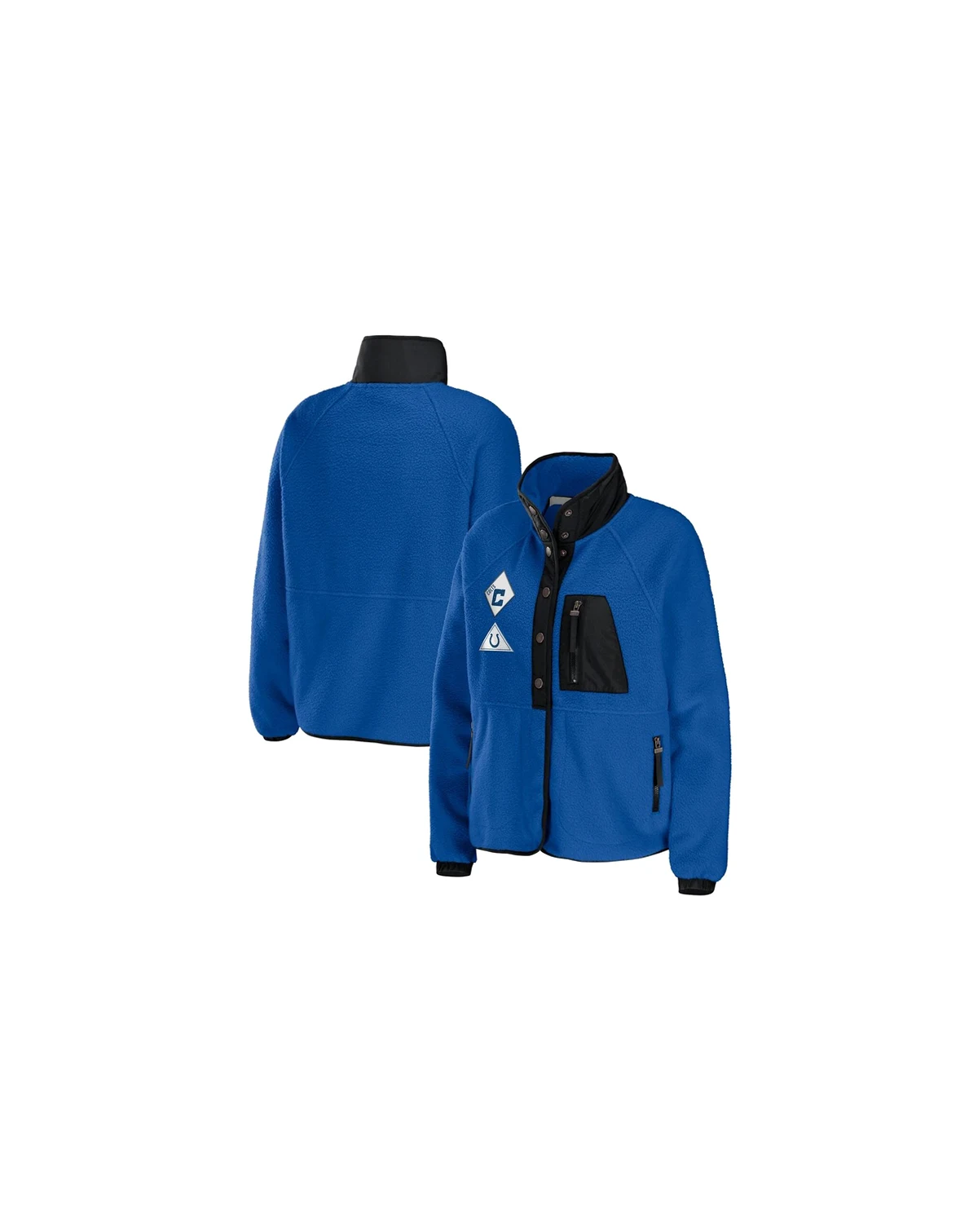 Women's Royal Indianapolis Colts Polar Fleece Raglan Full-Snap Jacket