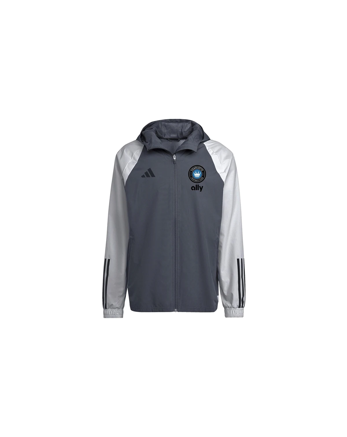 Men's Charcoal Charlotte FC All-Weather Raglan Hoodie Full-Zip Jacket