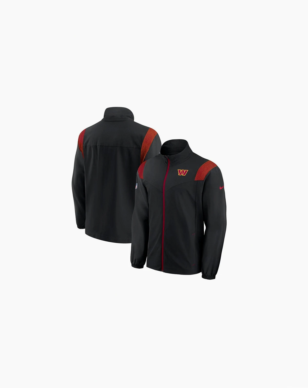 Men's Black Washington Commanders Sideline Woven Logo Full-Zip Jacket