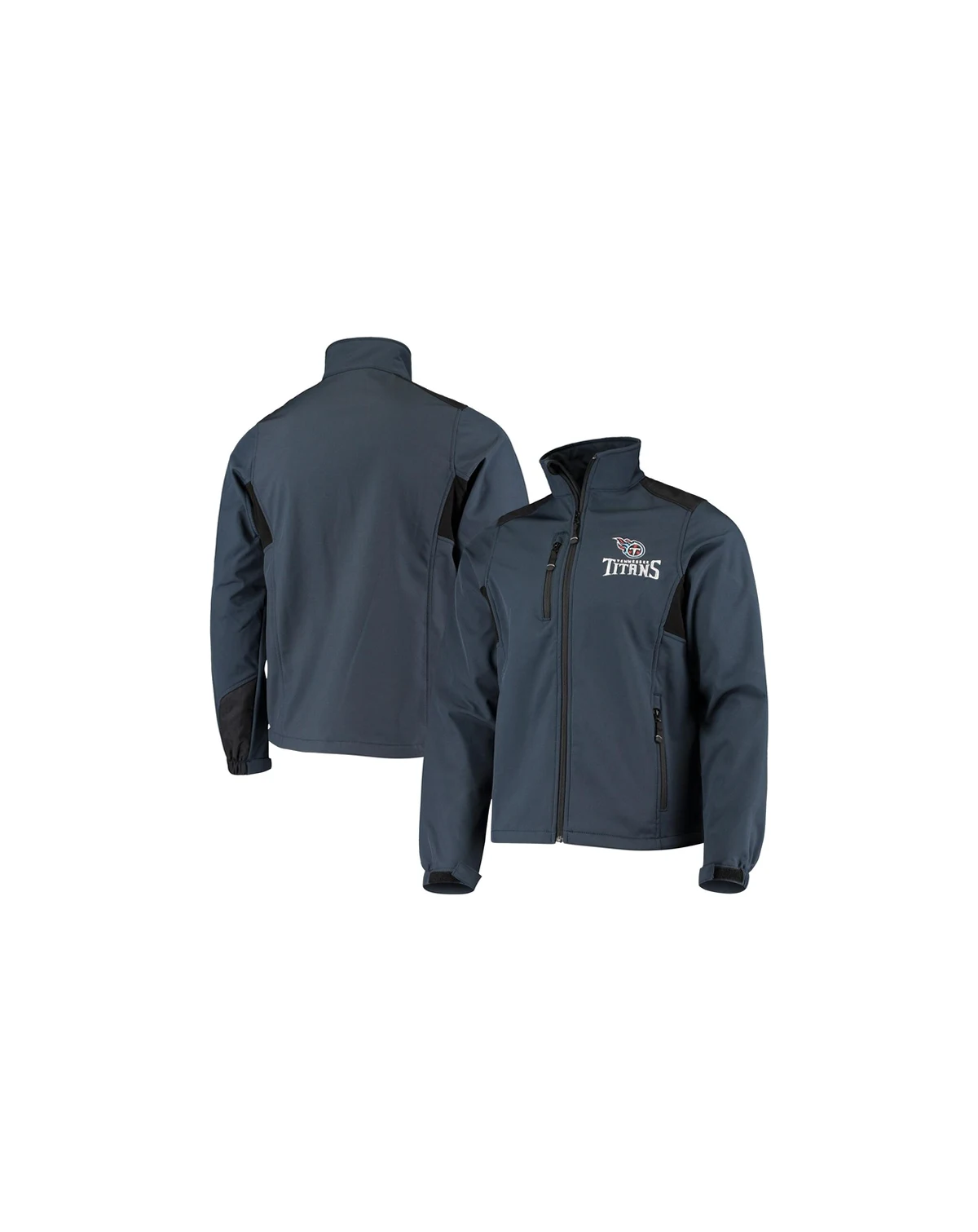 Men's Navy Tennessee Titans Circle Softshell Fleece Full-Zip Jacket
