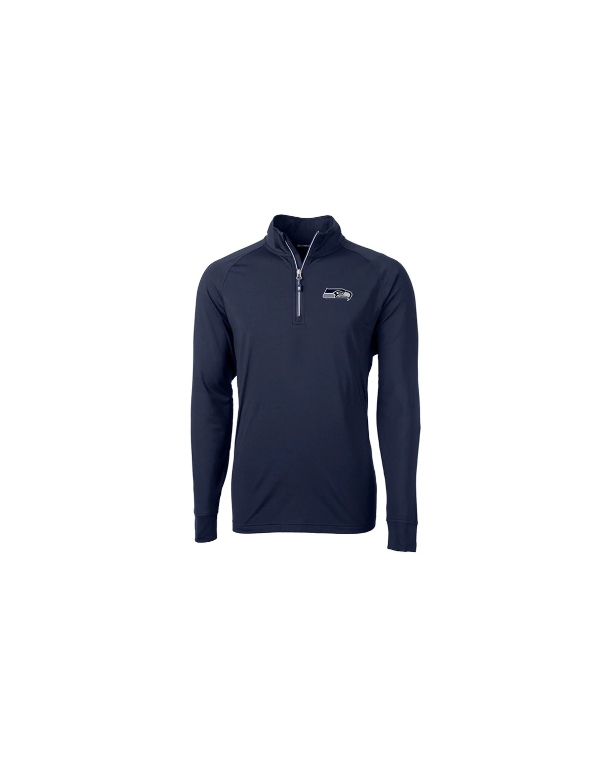 Men's College Navy Seattle Seahawks Adapt Eco Knit Quarter-Zip Pullover Jacket