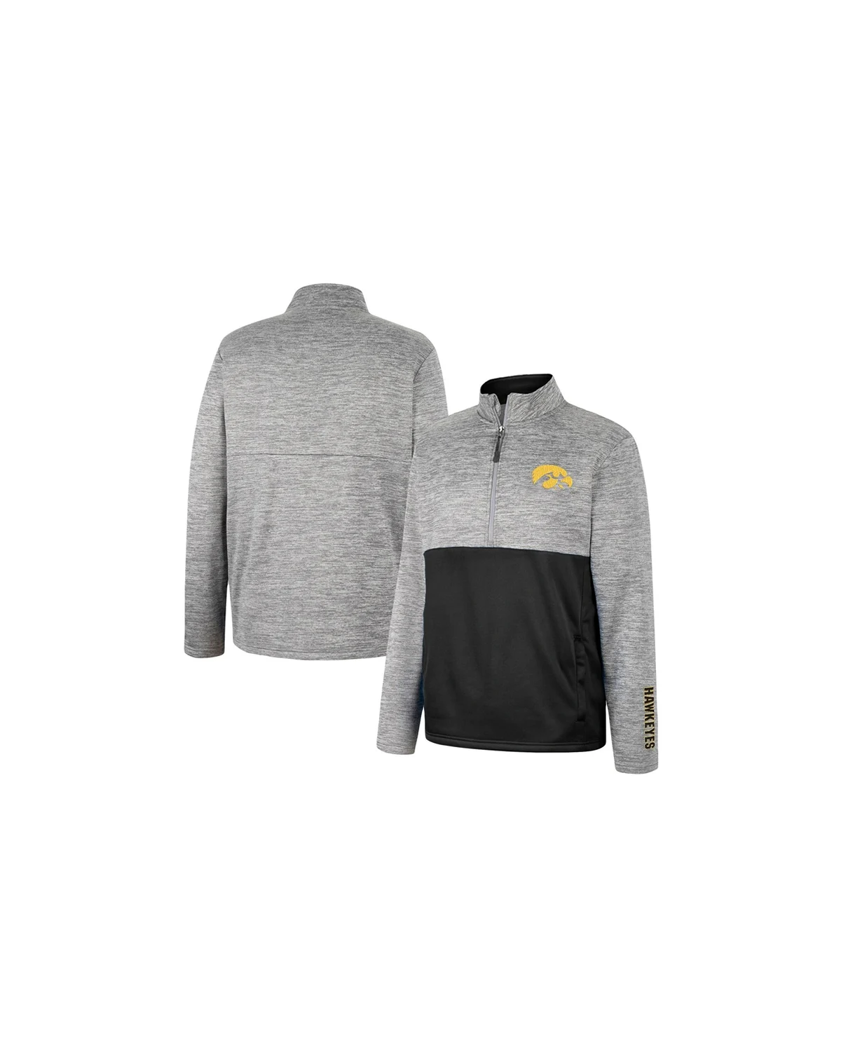 Men's Gray Iowa Hawkeyes John Half-Zip Jacket