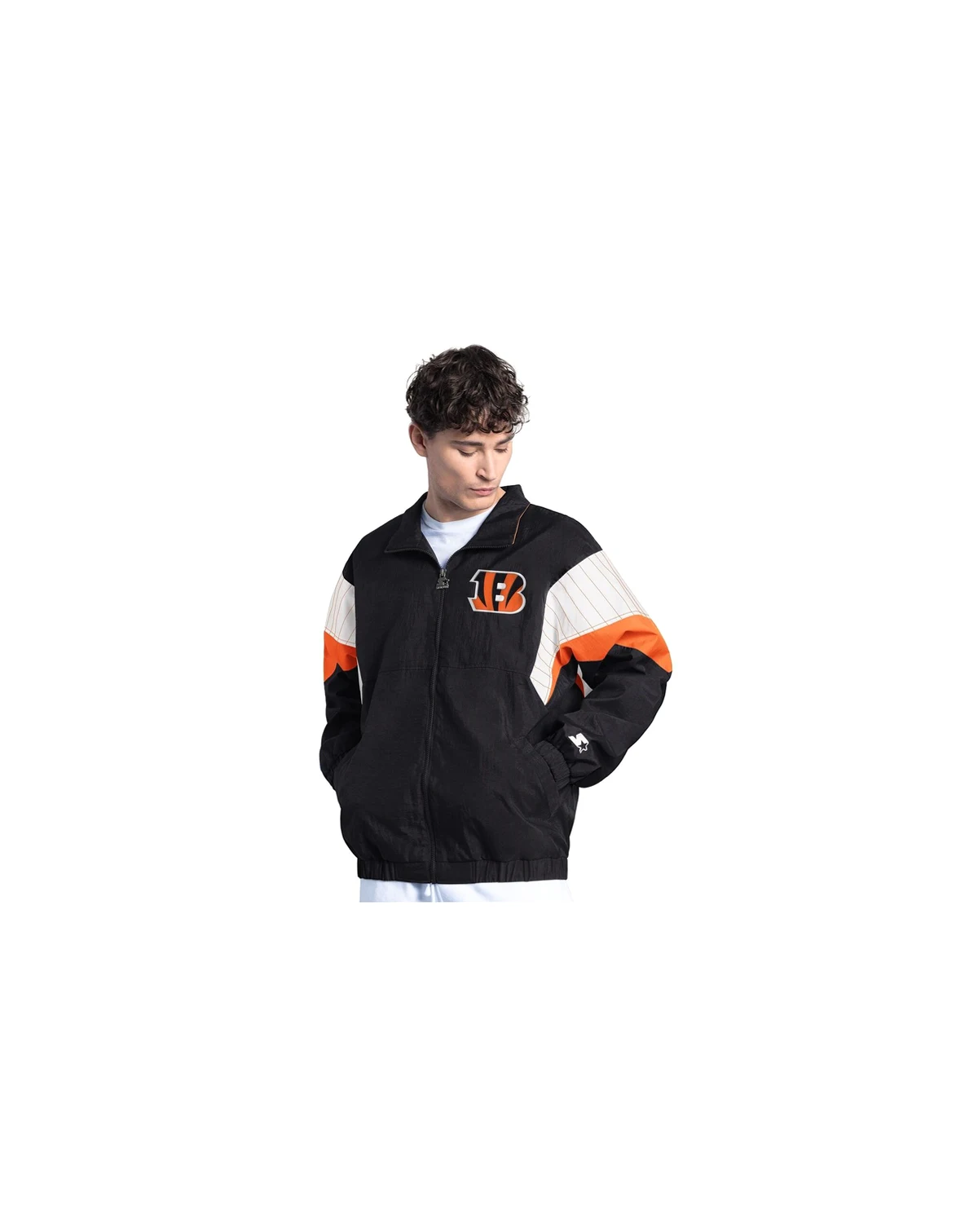 Men's Black Cincinnati Bengals Yard Line Full-Zip Jacket