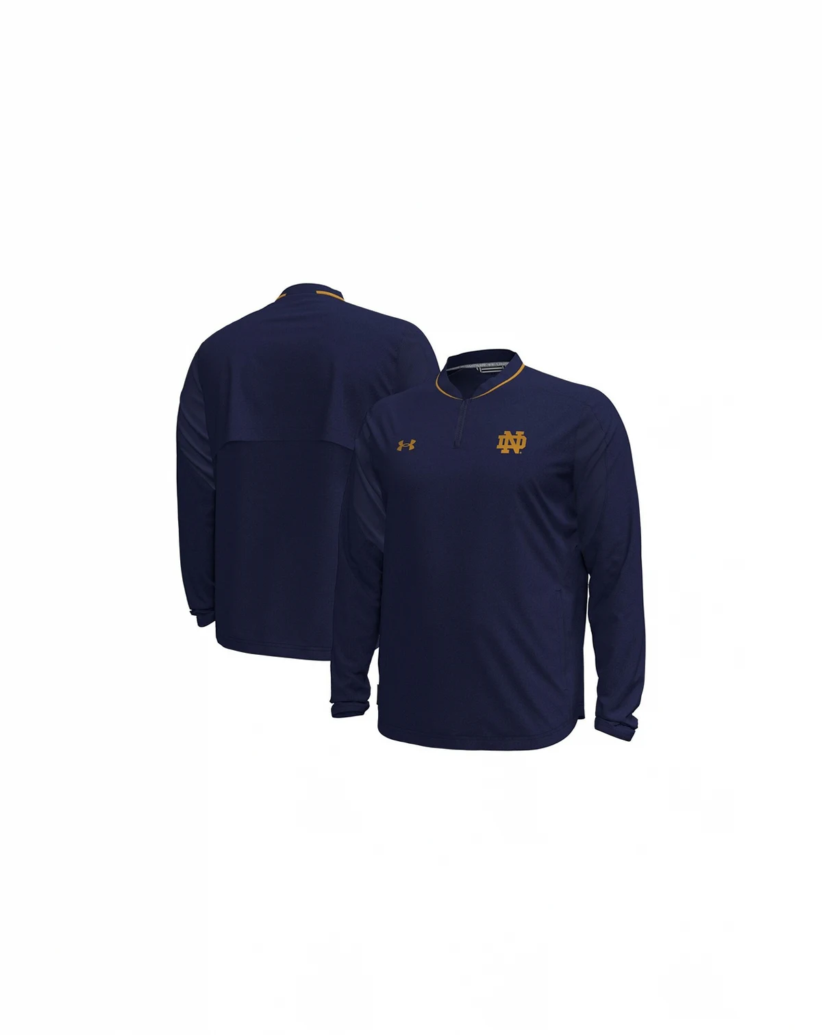 Men's Navy Notre Dame Fighting Irish Motivate Long Sleeve Quarter-Zip Jacket