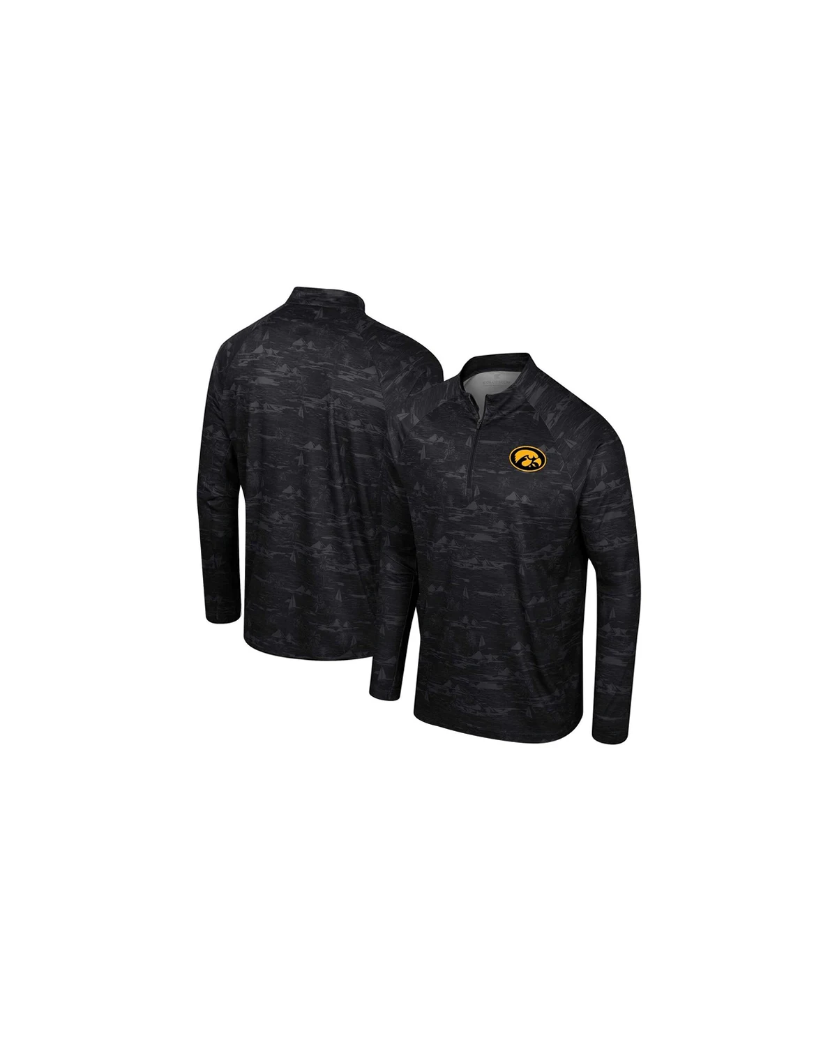 Men's Black Iowa Hawkeyes Carson Raglan Quarter-Zip Jacket