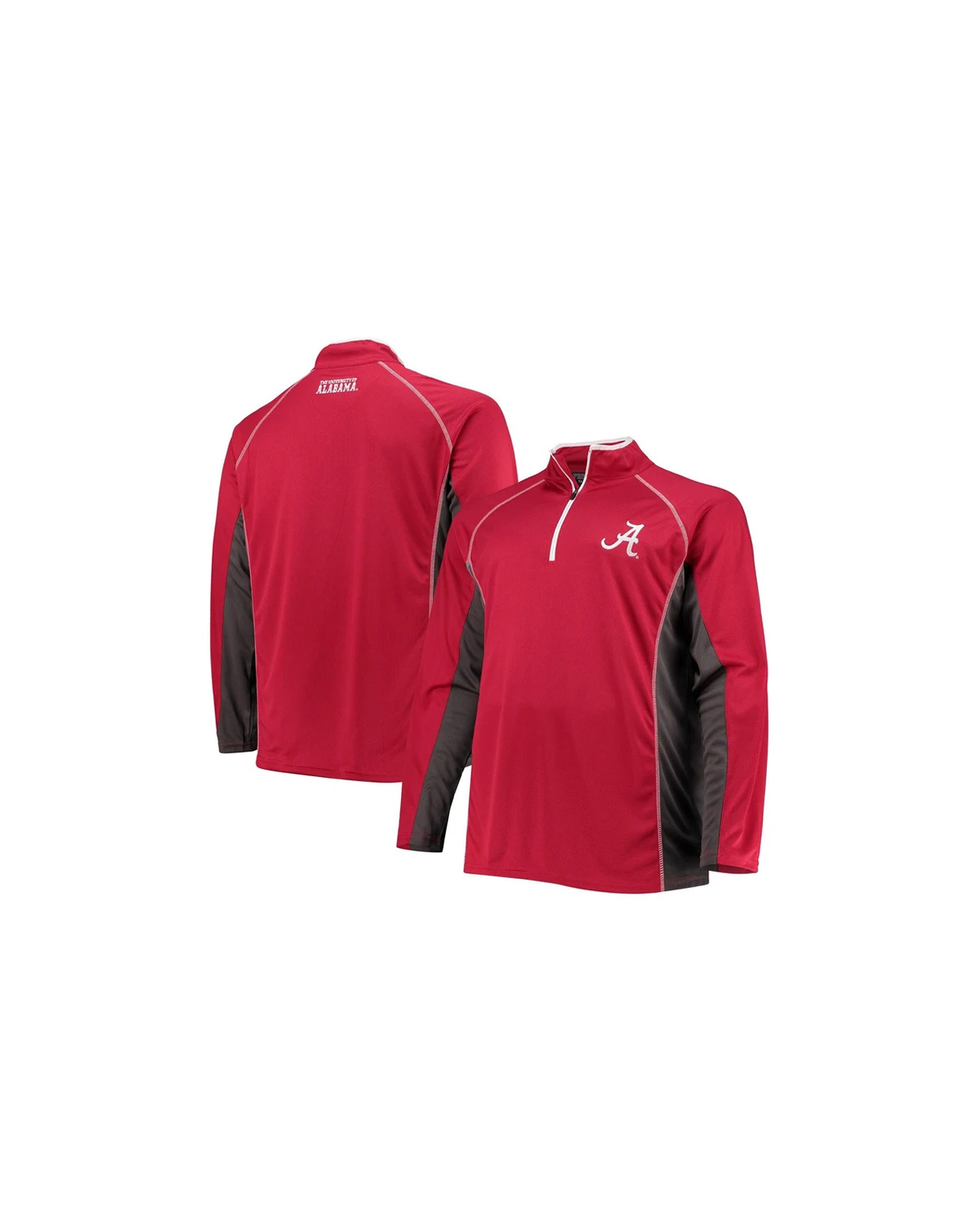 Men's Crimson Alabama Crimson Tide Big and Tall Textured Raglan Quarter-Zip Jacket