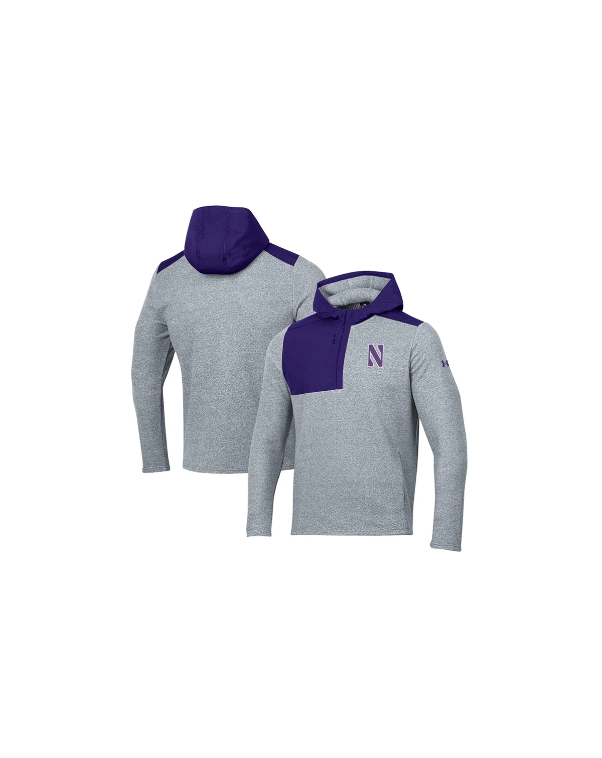 Men's Gray Northwestern Wildcats Survivor Fleece Hoodie Quarter-Zip Jacket