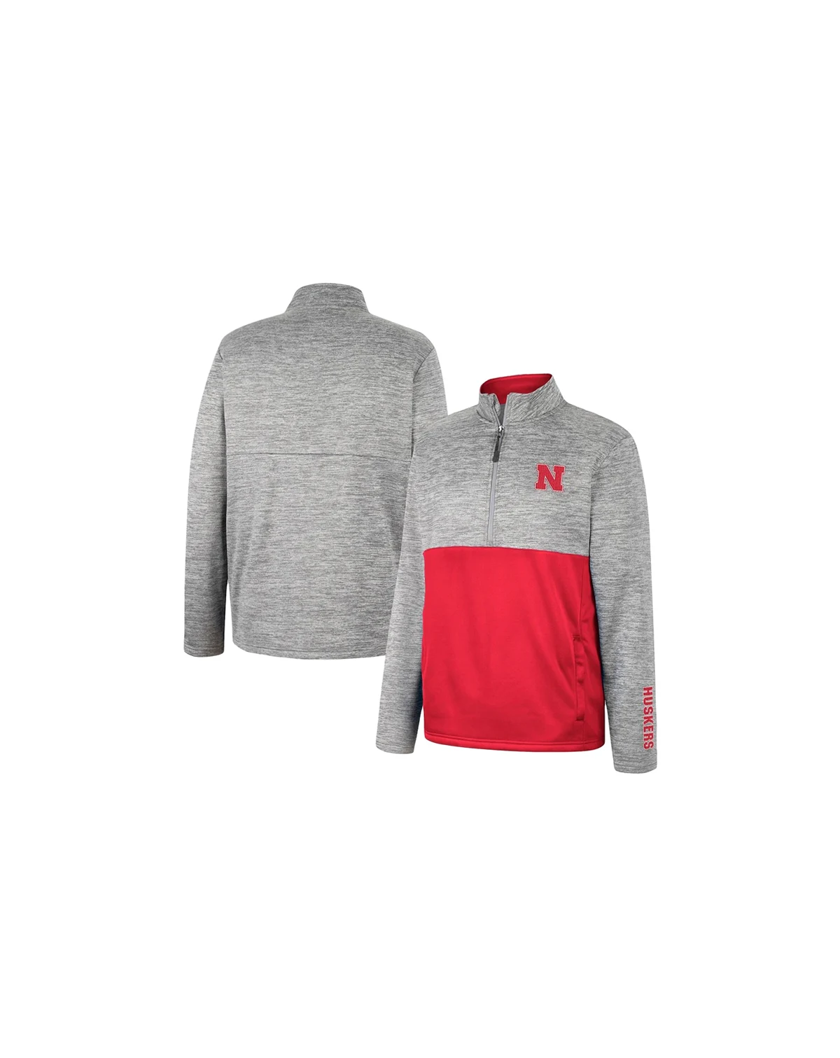 Men's Gray Nebraska Huskers John Half-Zip Jacket