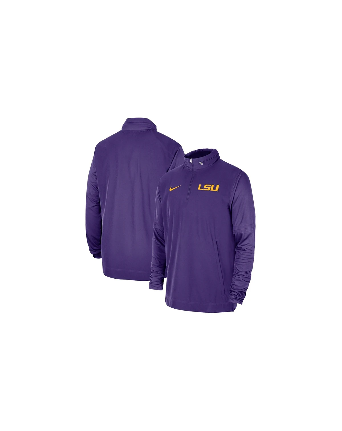 Men's Purple LSU Tigers 2023 Coach Half-Zip Hooded Jacket