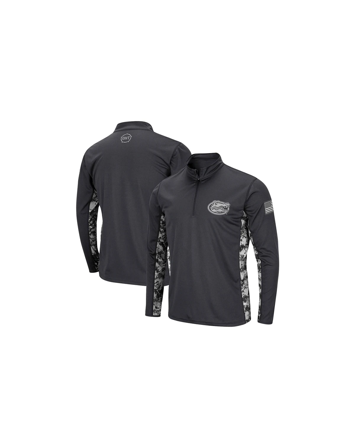 Men's Charcoal Florida Gators OHT Military-Inspired Appreciation Digi Camo Quarter-Zip Jacket