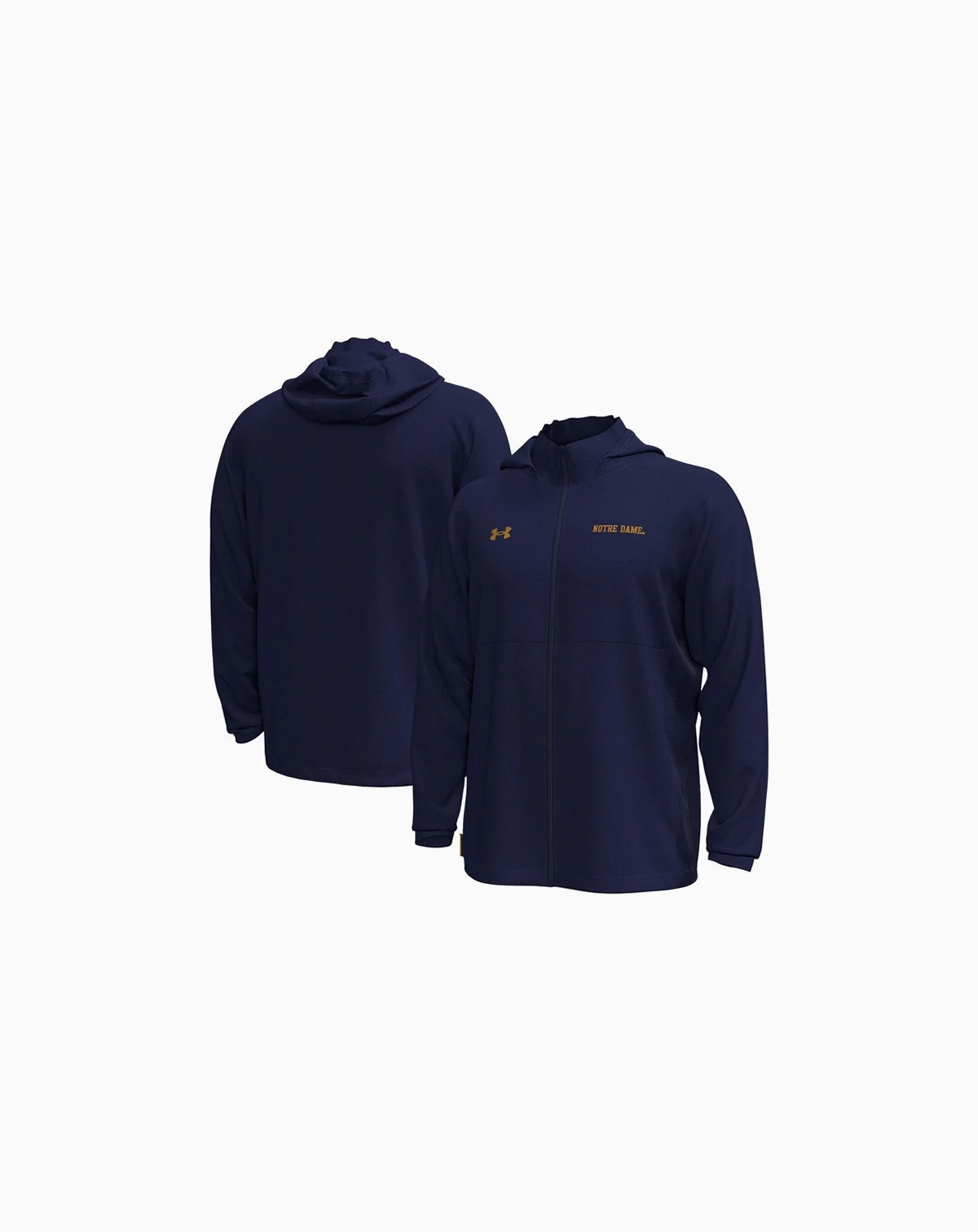 Men's Navy Notre Dame Fighting Irish Rival Stretch Woven Full-Zip Hoodie Jacket