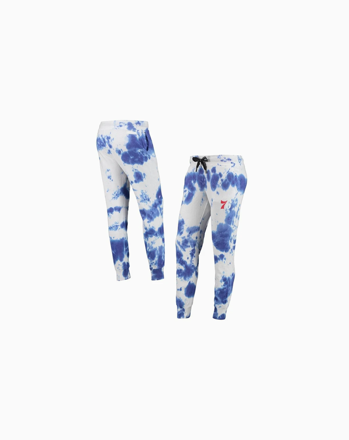 Women's White and Royal Philadelphia 76ers Melody Tie-Dye Jogger Pants