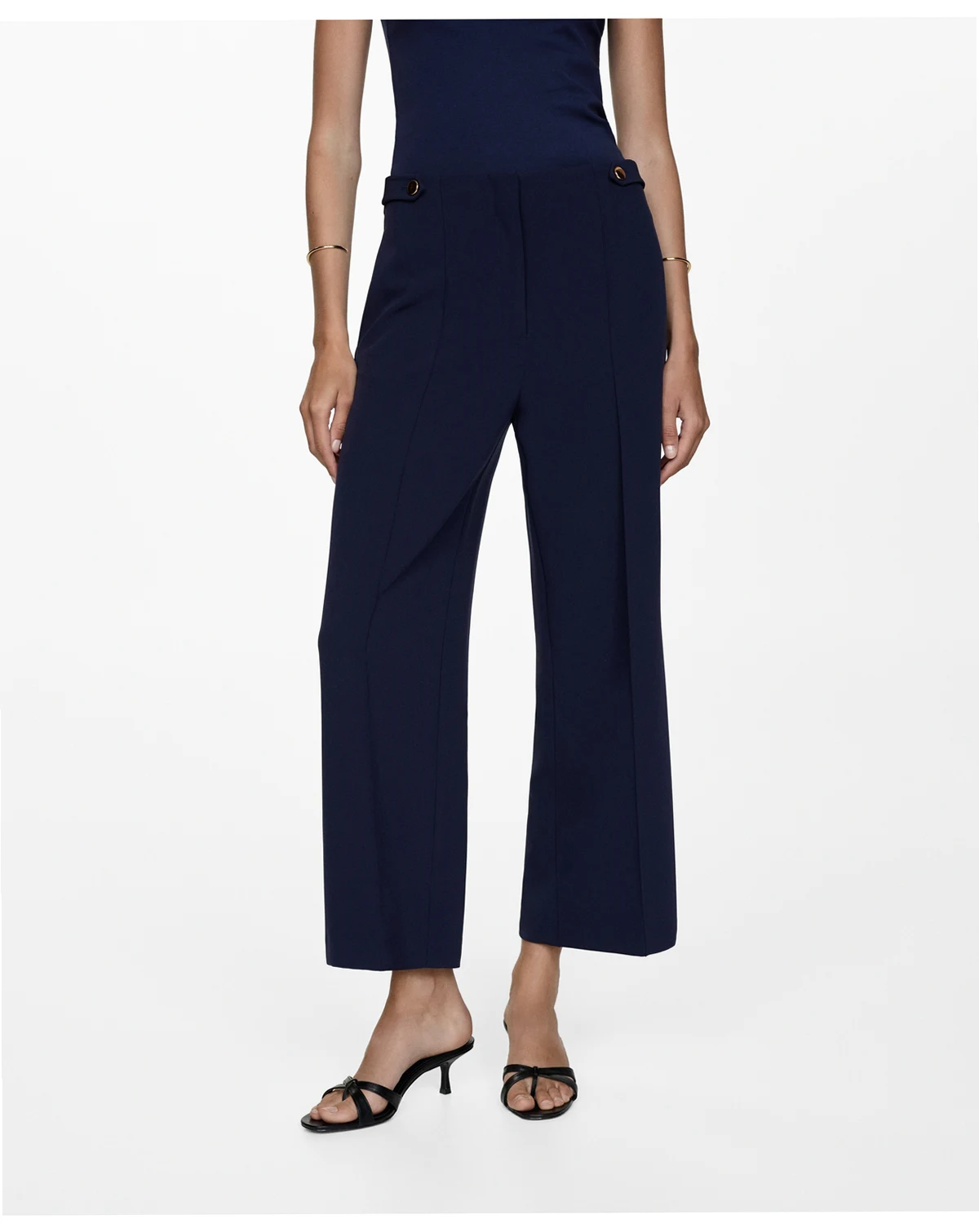 Women's Buttons Straight-Fit Trousers