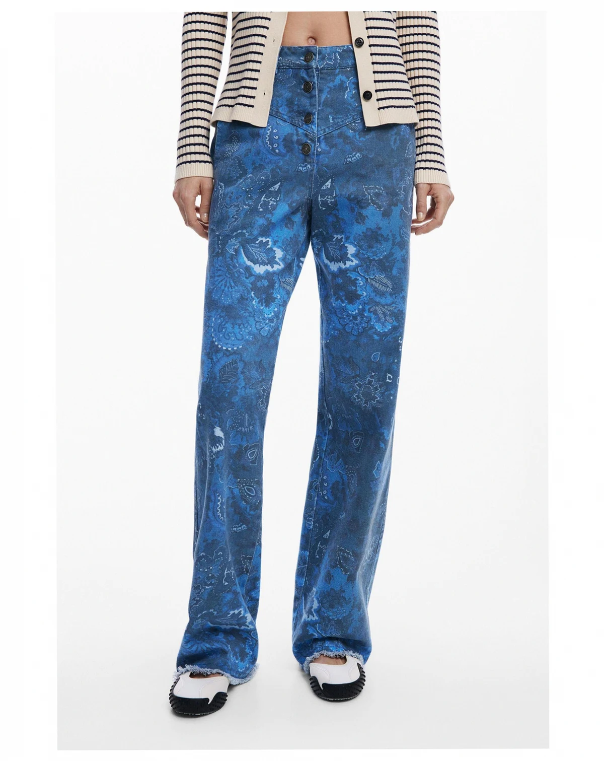 Women's Paisley twill trousers