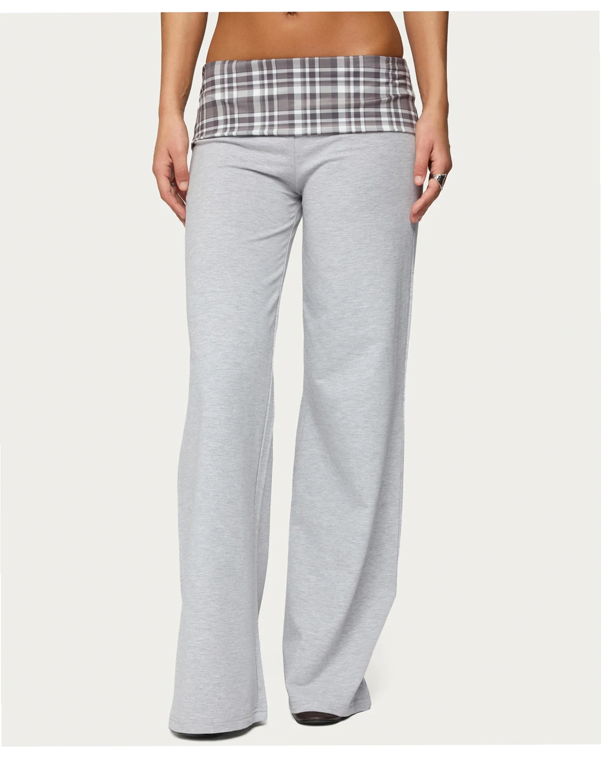 Women's Kimmy Plaid Foldover Waist Pants