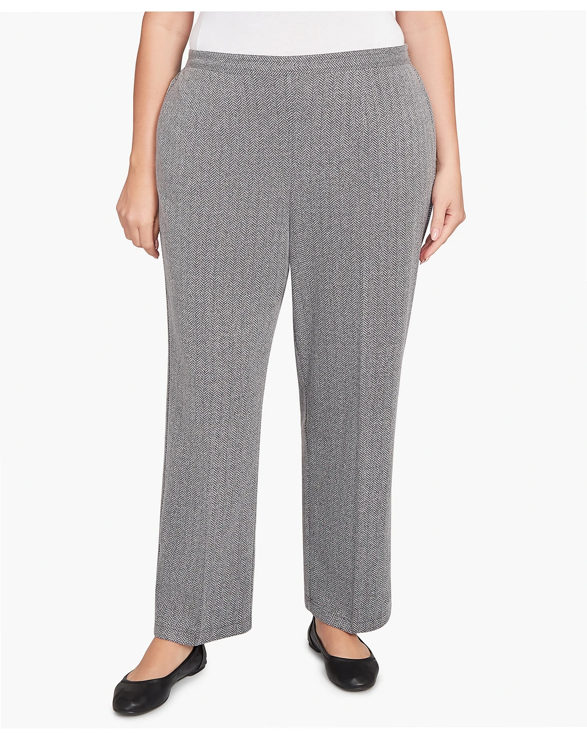 Plus Size Jet Setter Herringbone Knit Short Length Pants