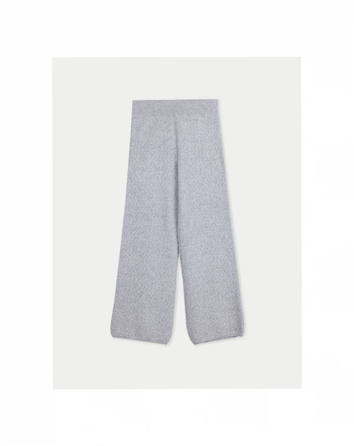 Women's Wide-Leg Ajour Knit Cashmere Pants