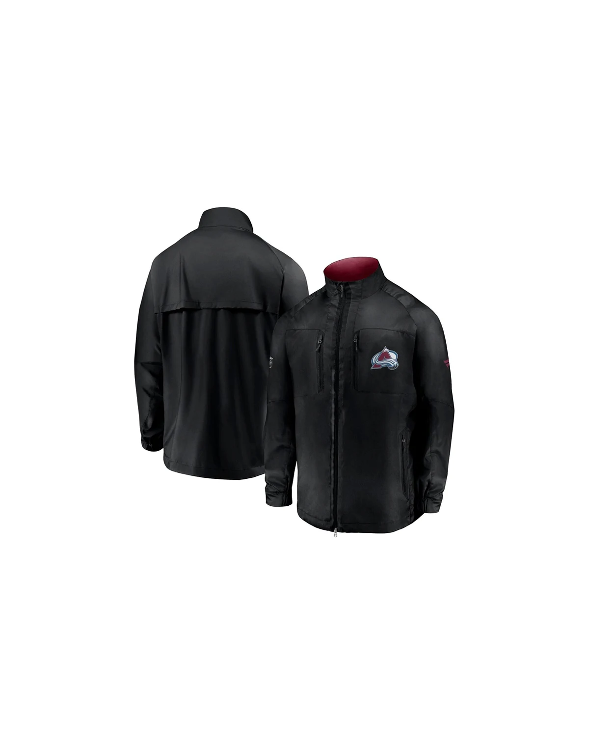 Men's Black Colorado Avalanche Authentic Pro Locker Room Rink Raglan Full-Zip Jacket