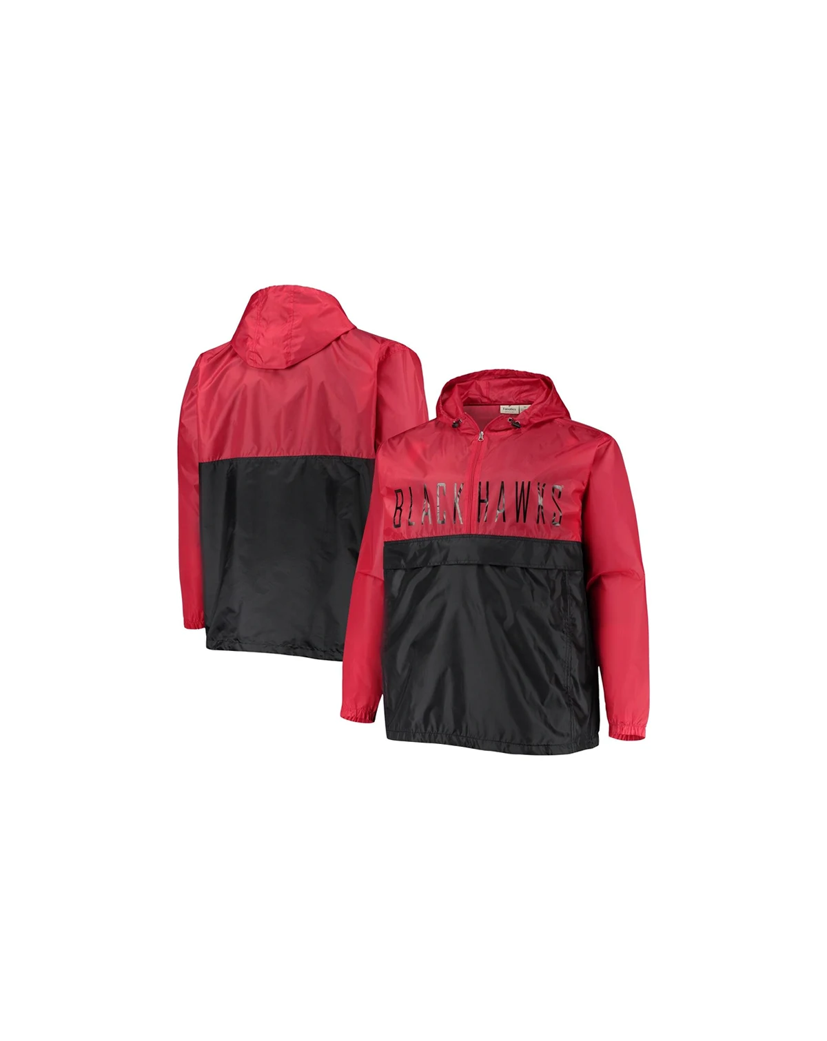 Men's Red Chicago Blackhawks Big and Tall Anorak Half-Zip Pullover Hoodie
