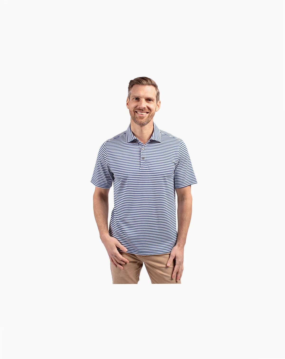 Men's Virtue Pique Stripe Short Sleeve Polo