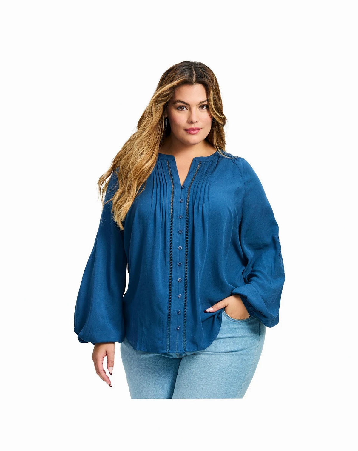 Women's Gabby Embroidered Pintuck Shirt