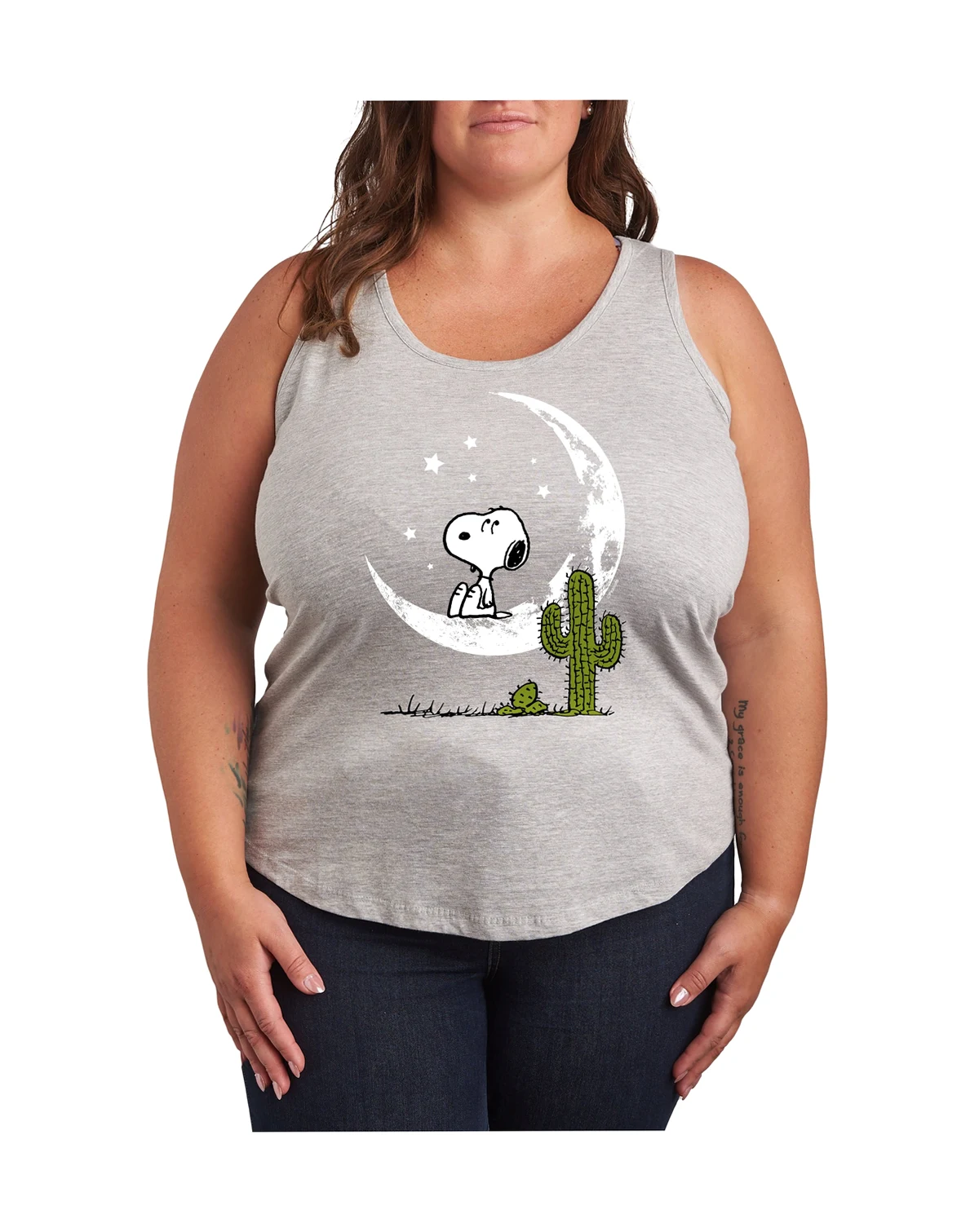 Snoopy Desert On Moon Plus Size Graphic Tank