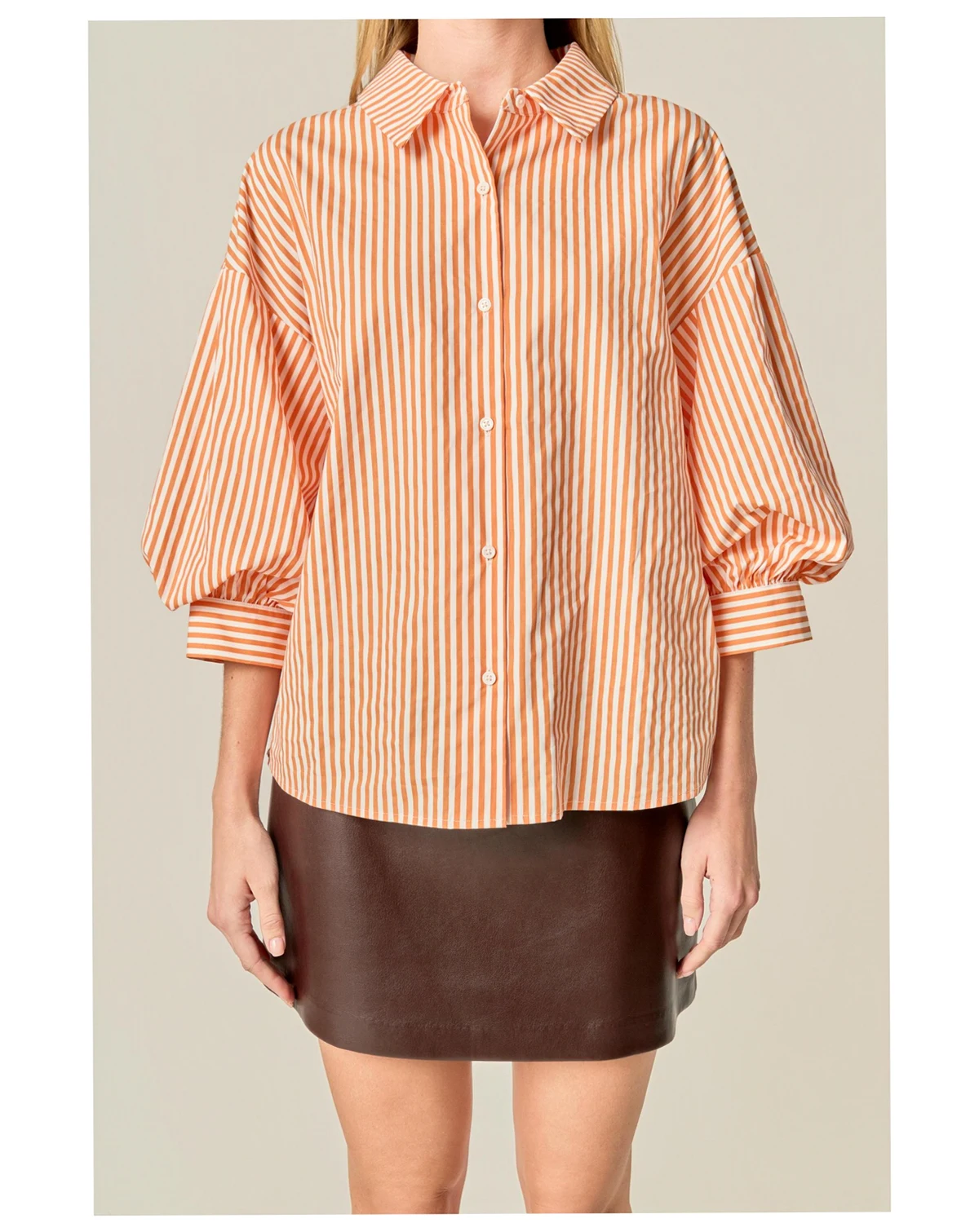 Women's Striped Ballon Sleeves Shirt