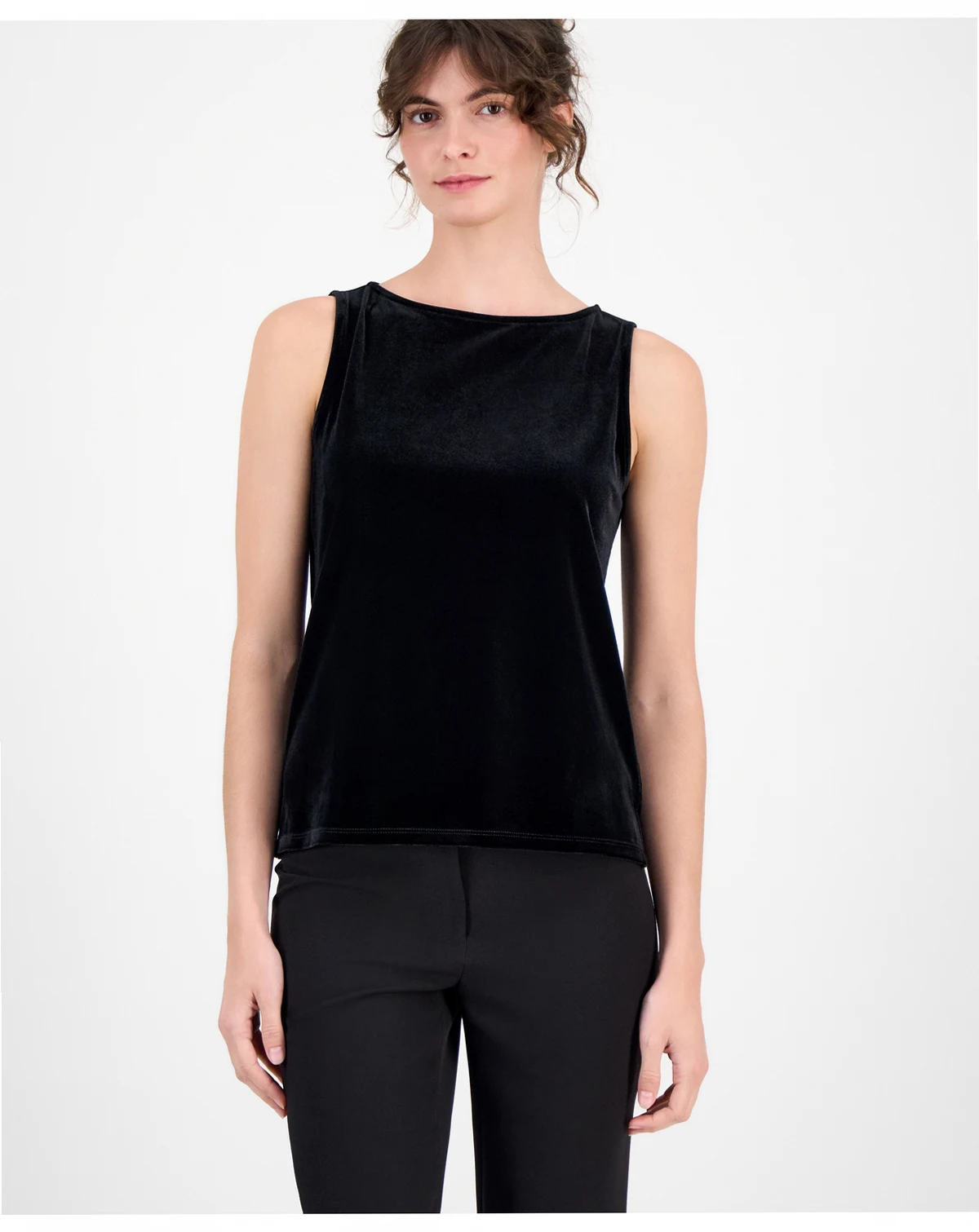 Women's Velour Boat-Neck Tank