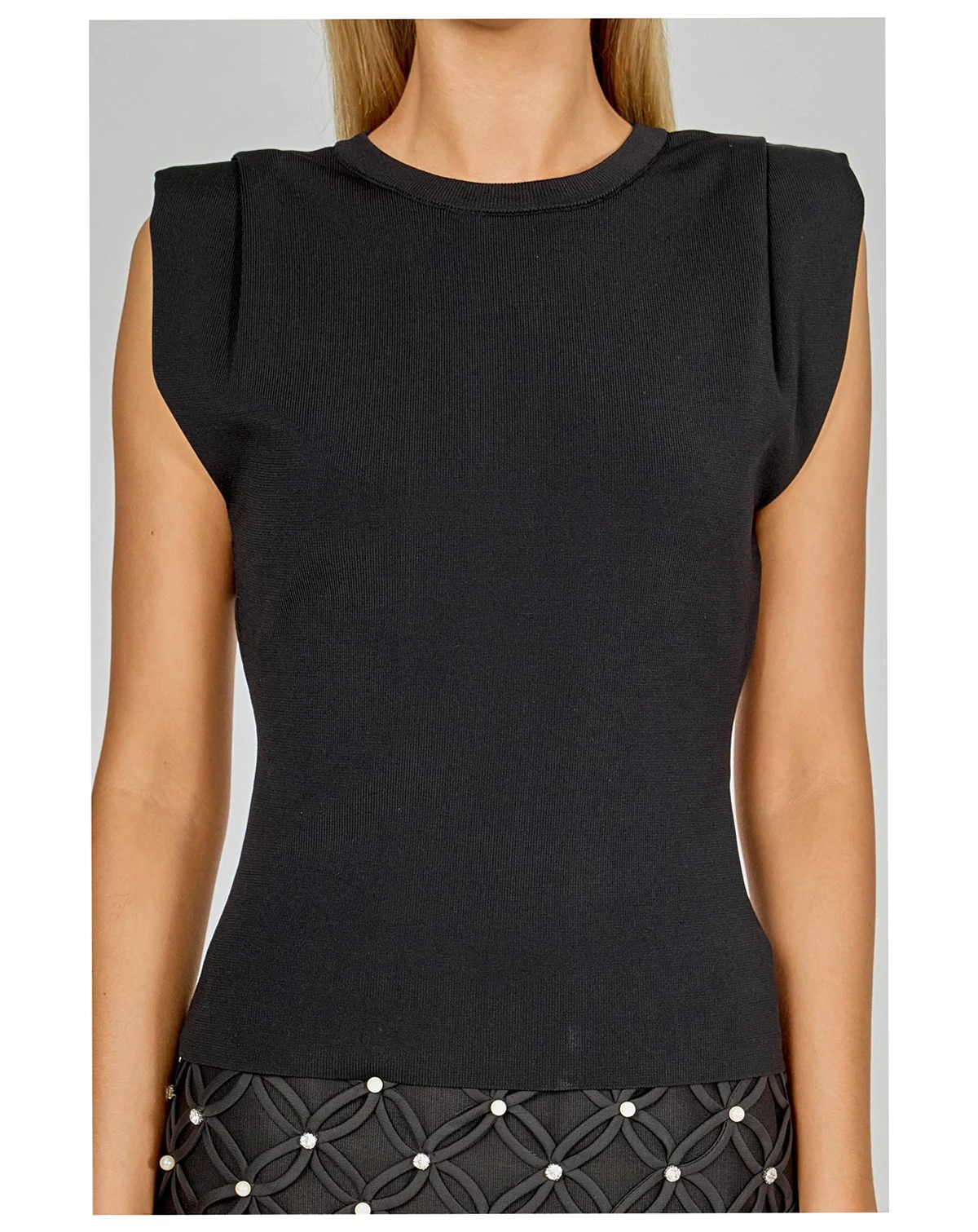 Women's Knit Pleated Shoulder Top
