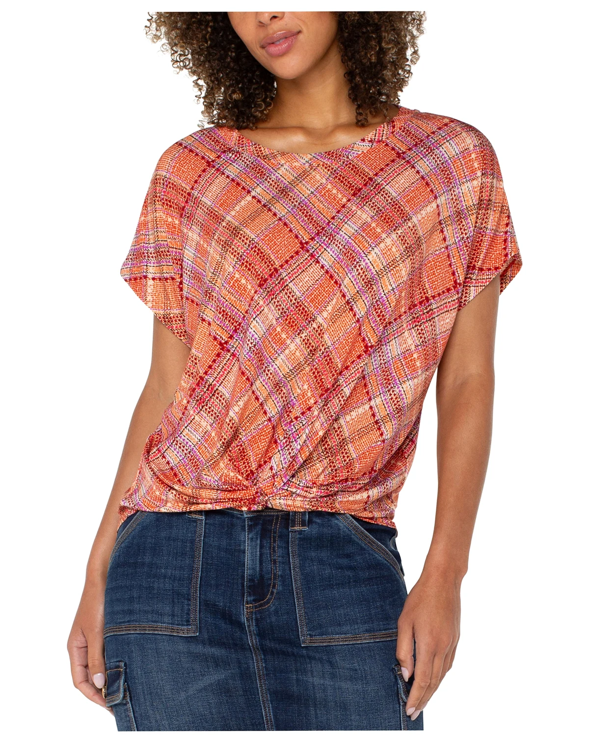 Liverpool Los Angels Petite Twisted Crewneck Top