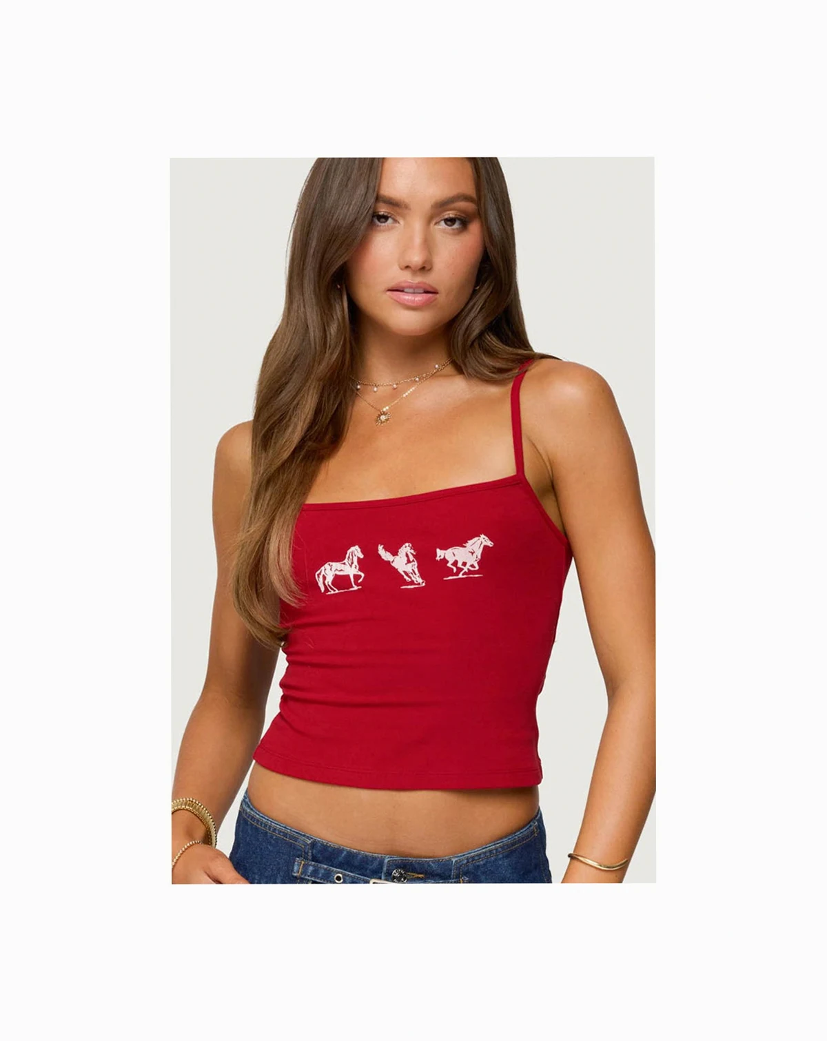 Womens Wild Horses Graphic Tank Top