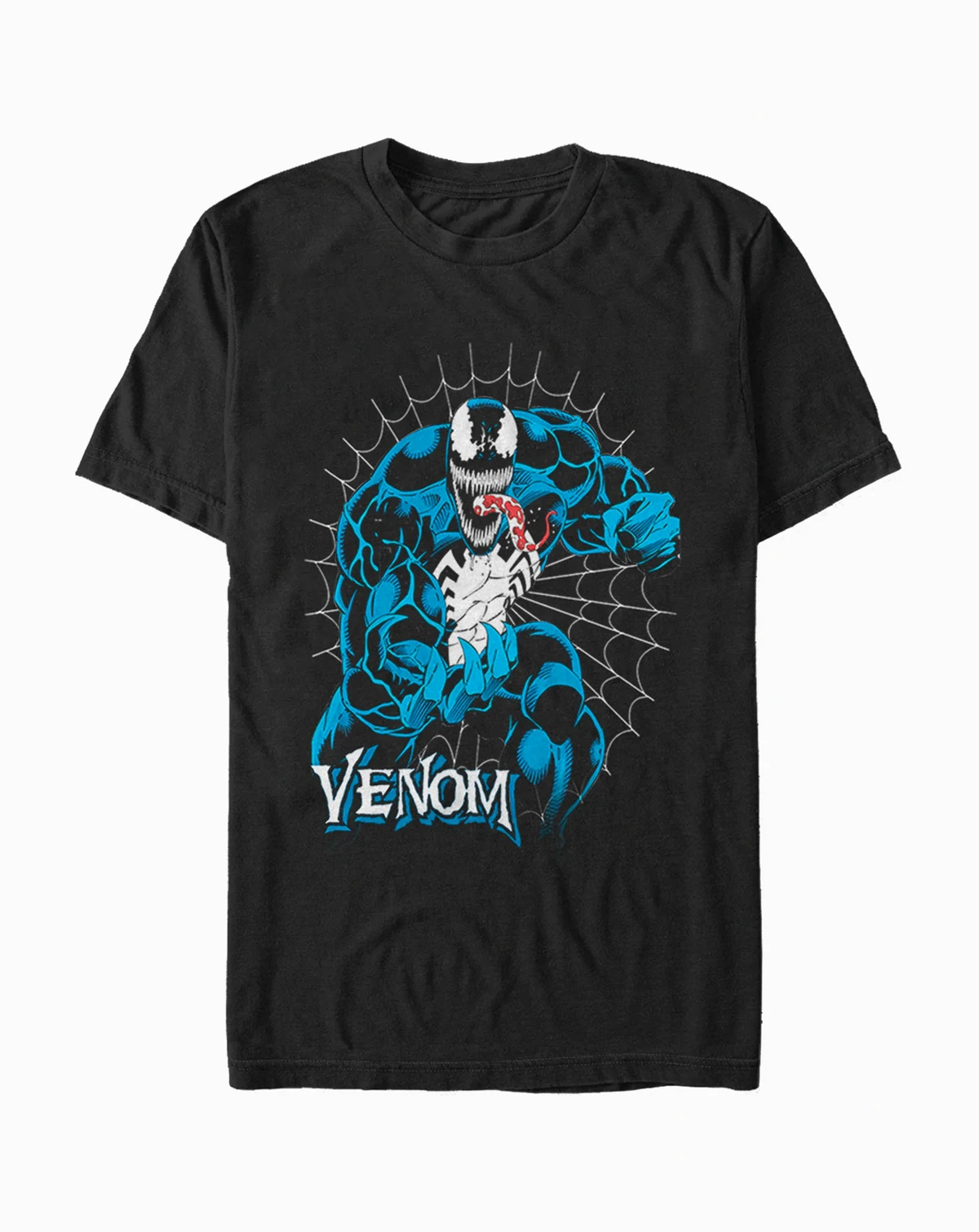 Marvel Men's Comic Collection Venom Webbed Action Pose Short Sleeve T-Shirt