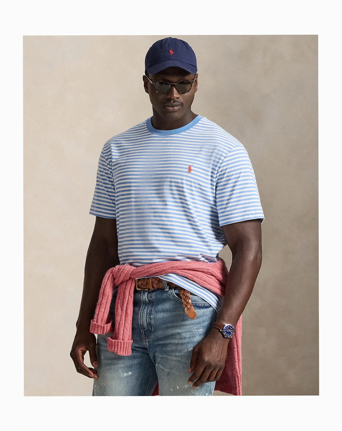 Men's Big & Tall Striped Jersey T-Shirt