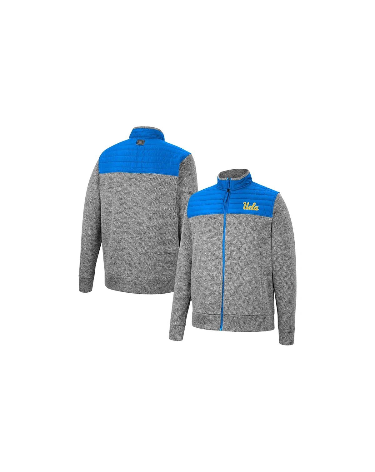 Men's Charcoal, Blue UCLA Bruins Putter Herringbone Full-Zip Jacket