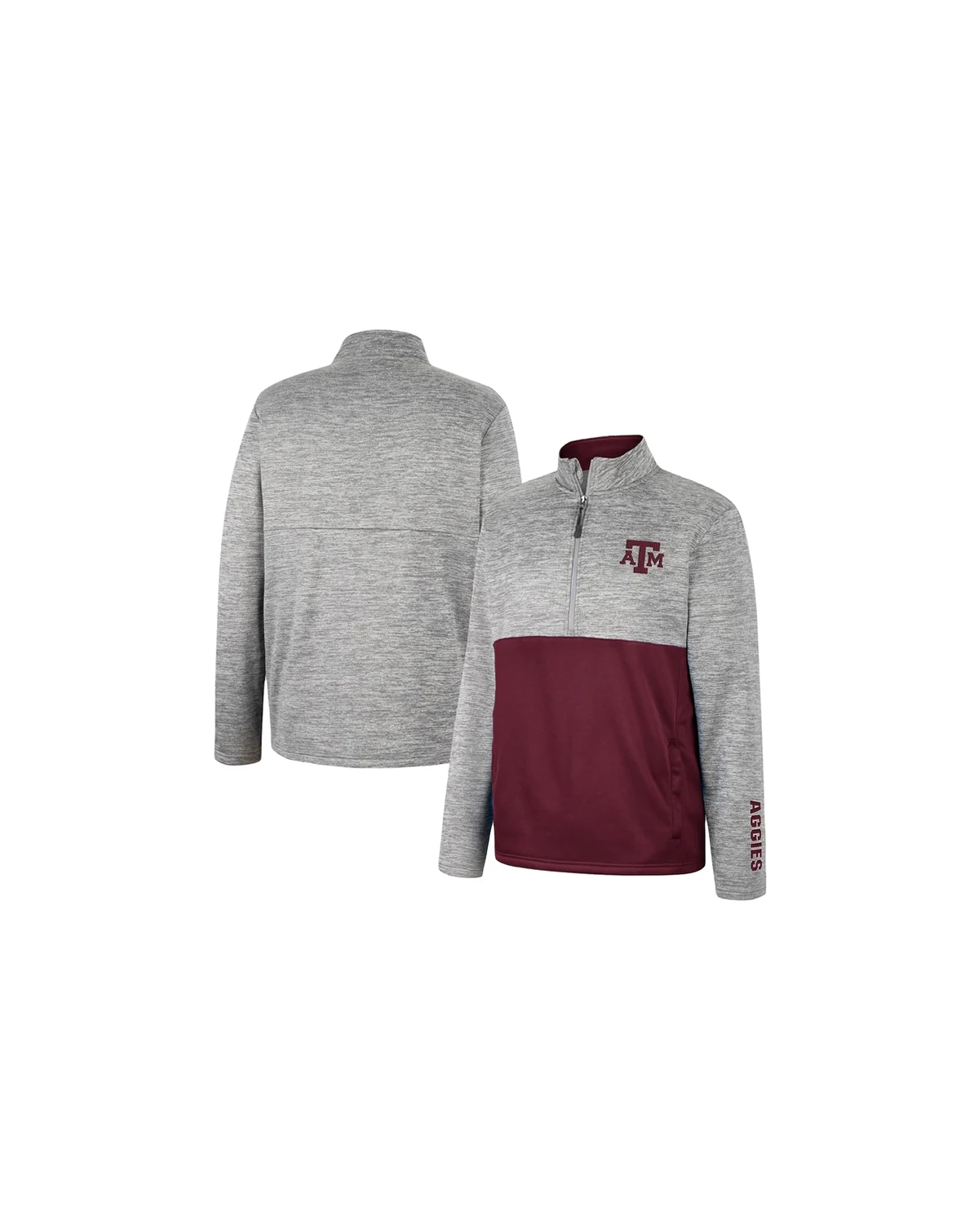 Men's Gray Texas A&M Aggies John Half-Zip Jacket
