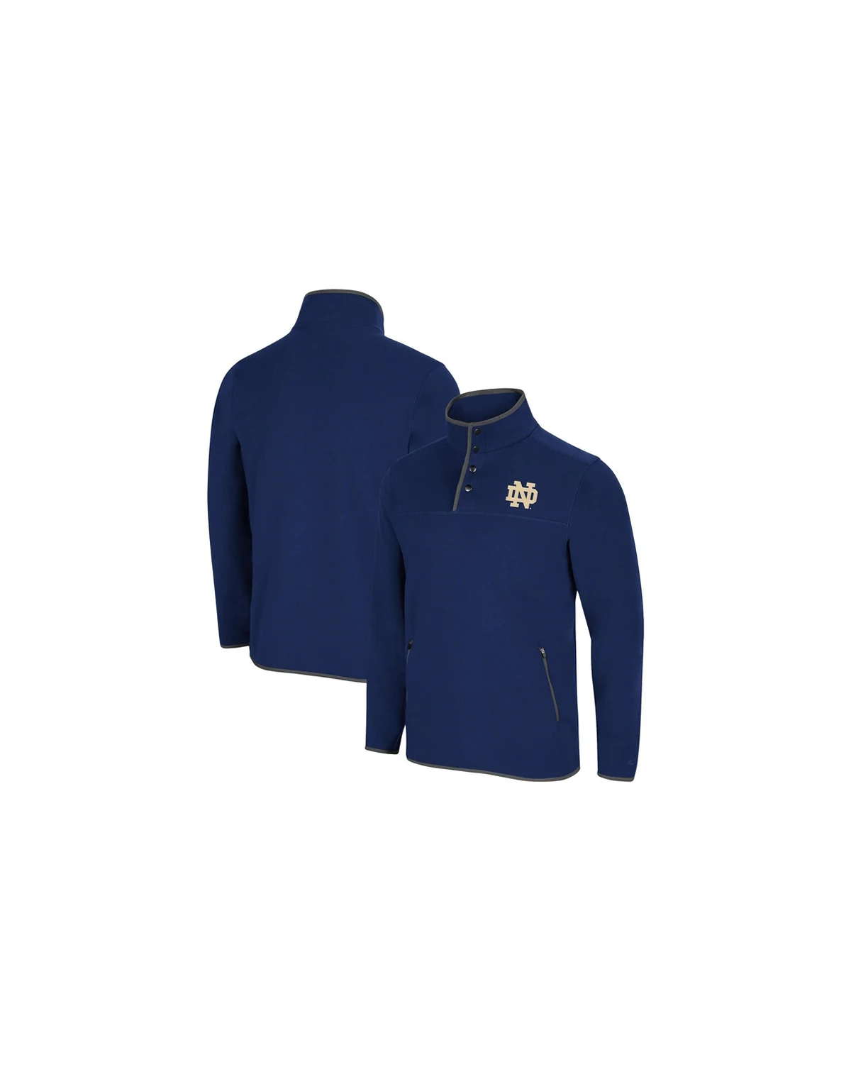 Men's Navy Notre Dame Fighting Irish Rebound Snap Pullover Jacket