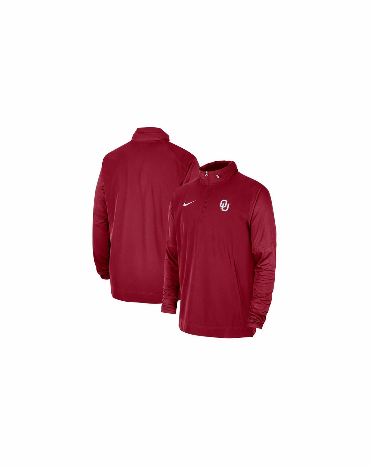 Men's Crimson Oklahoma Sooners 2023 Coach Half-Zip Hooded Jacket