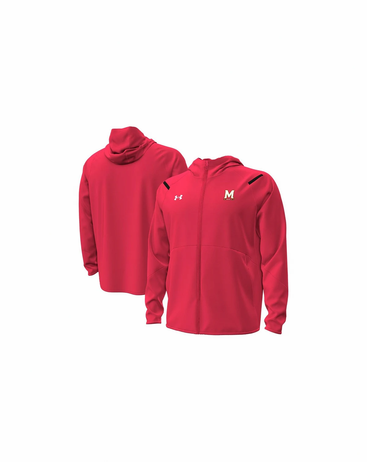 Men's Red Maryland Terrapins Unstoppable Performance Fleece Hoodie Half-Zip Jacket