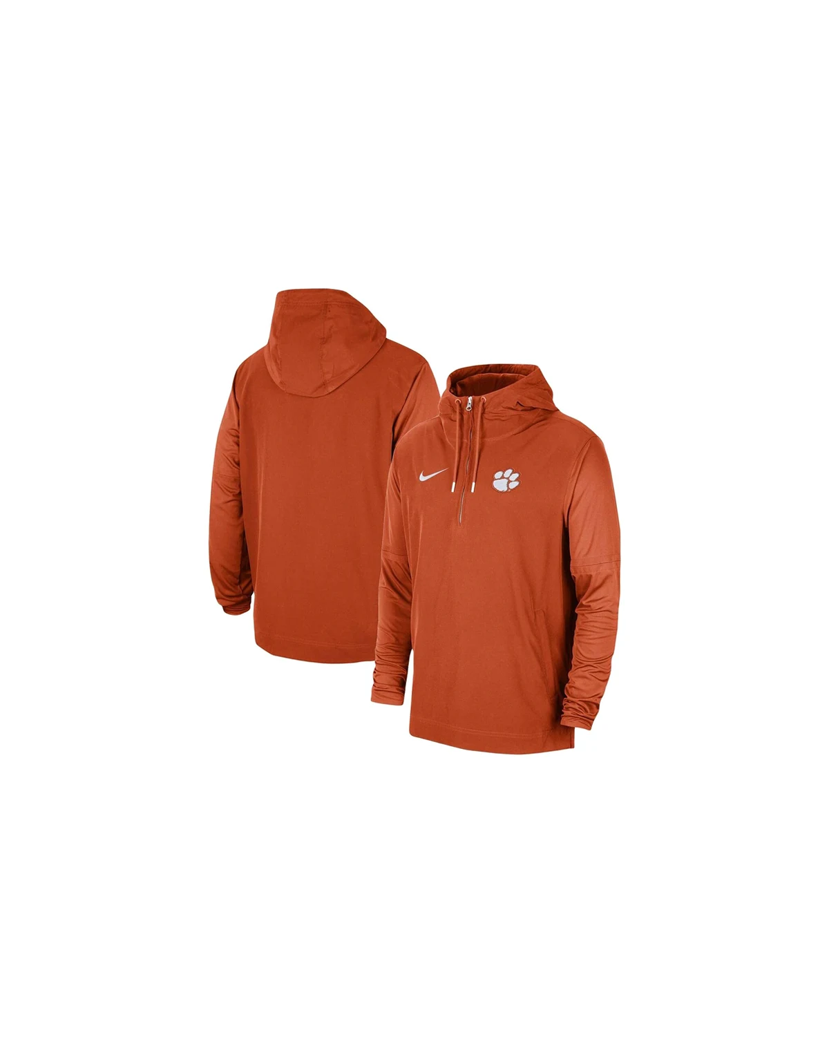Men's Orange Clemson Tigers 2023 Coach Half-Zip Hooded Jacket