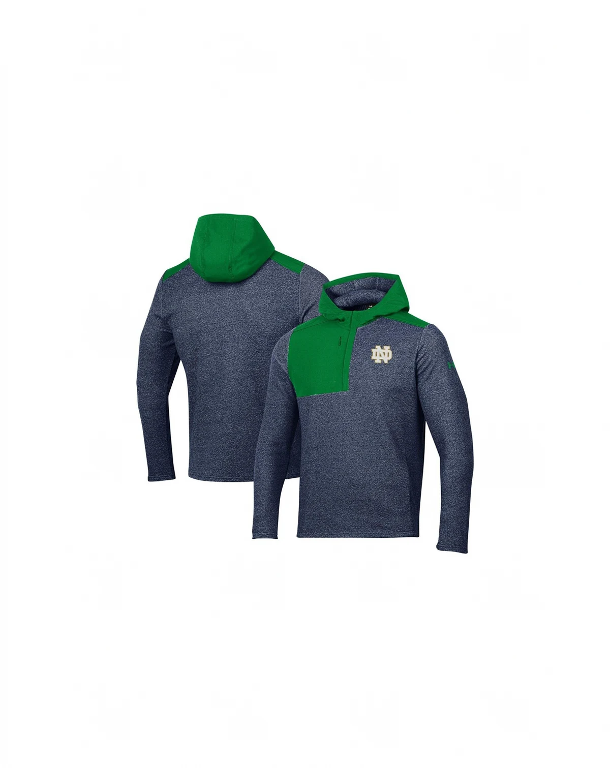 Men's Navy Notre Dame Fighting Irish Survivor Fleece Hoodie Quarter-Zip Jacket